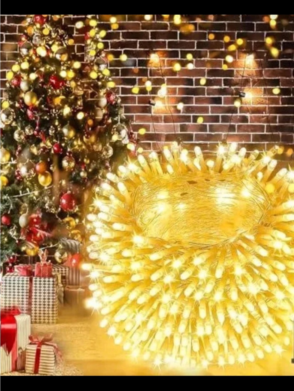 String light  Party LIGHTS 200 LED 66FT Warm White 16.5Ft leading wire